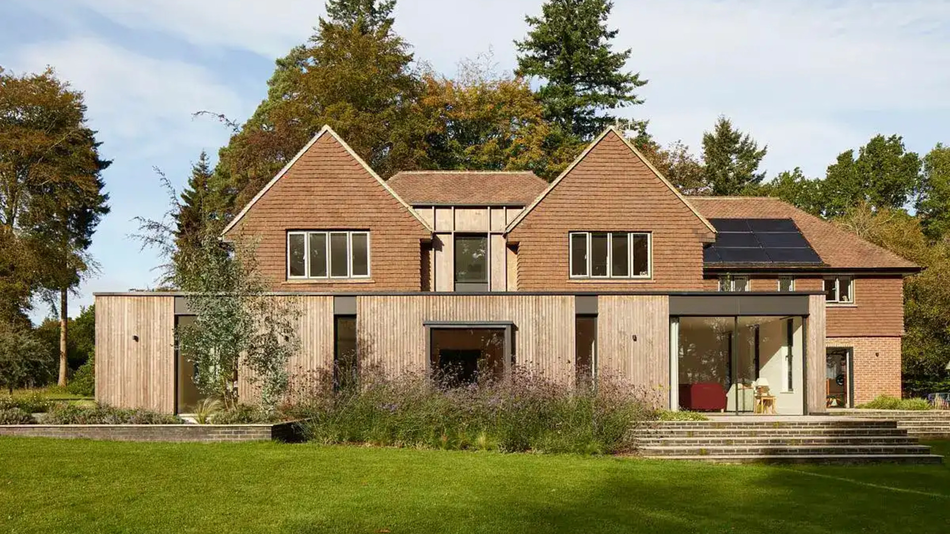 Modern house with new roof